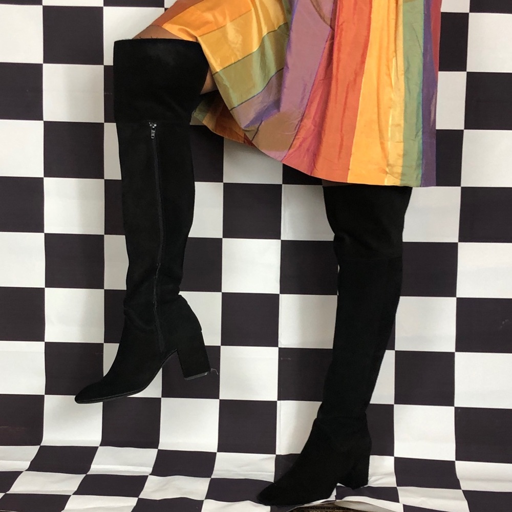 Knee High Square Toe Boots